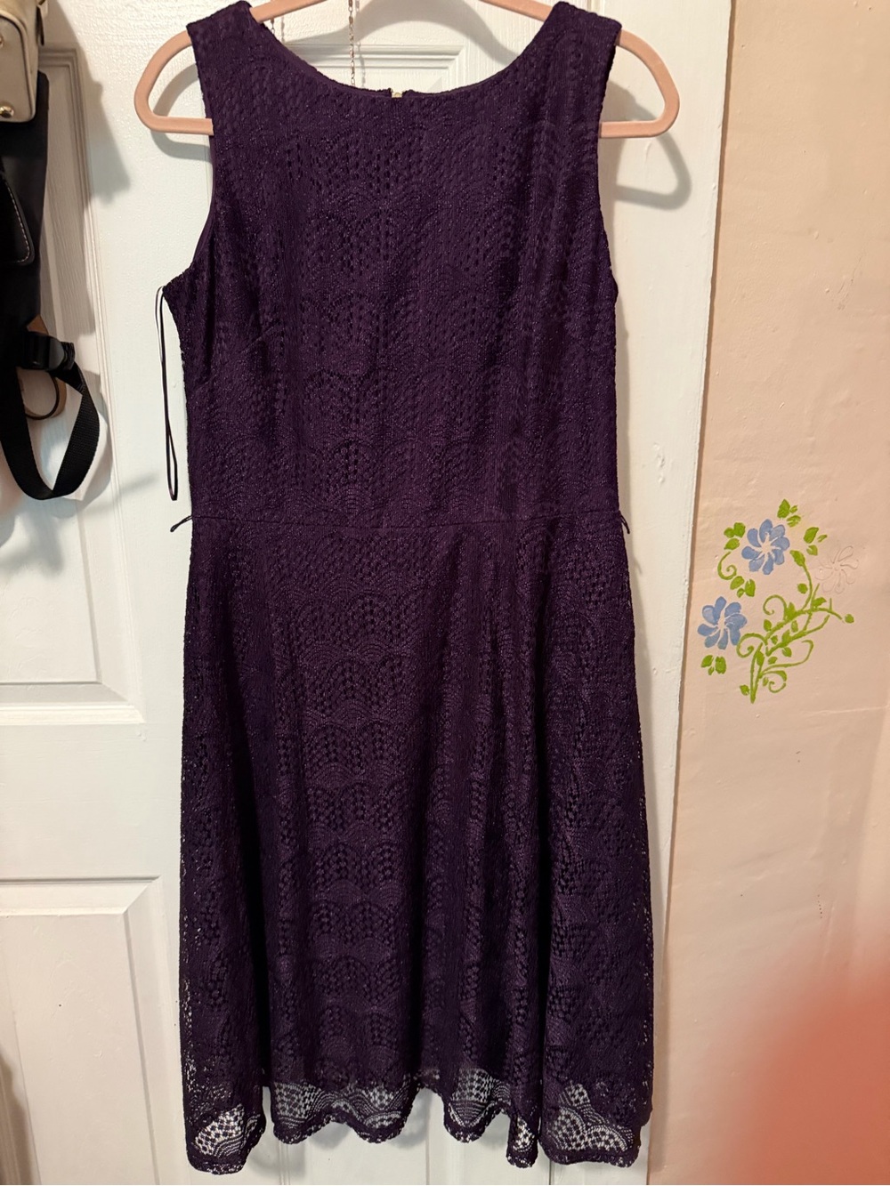 Women’s Lace A-Line Dress in Deep Purple